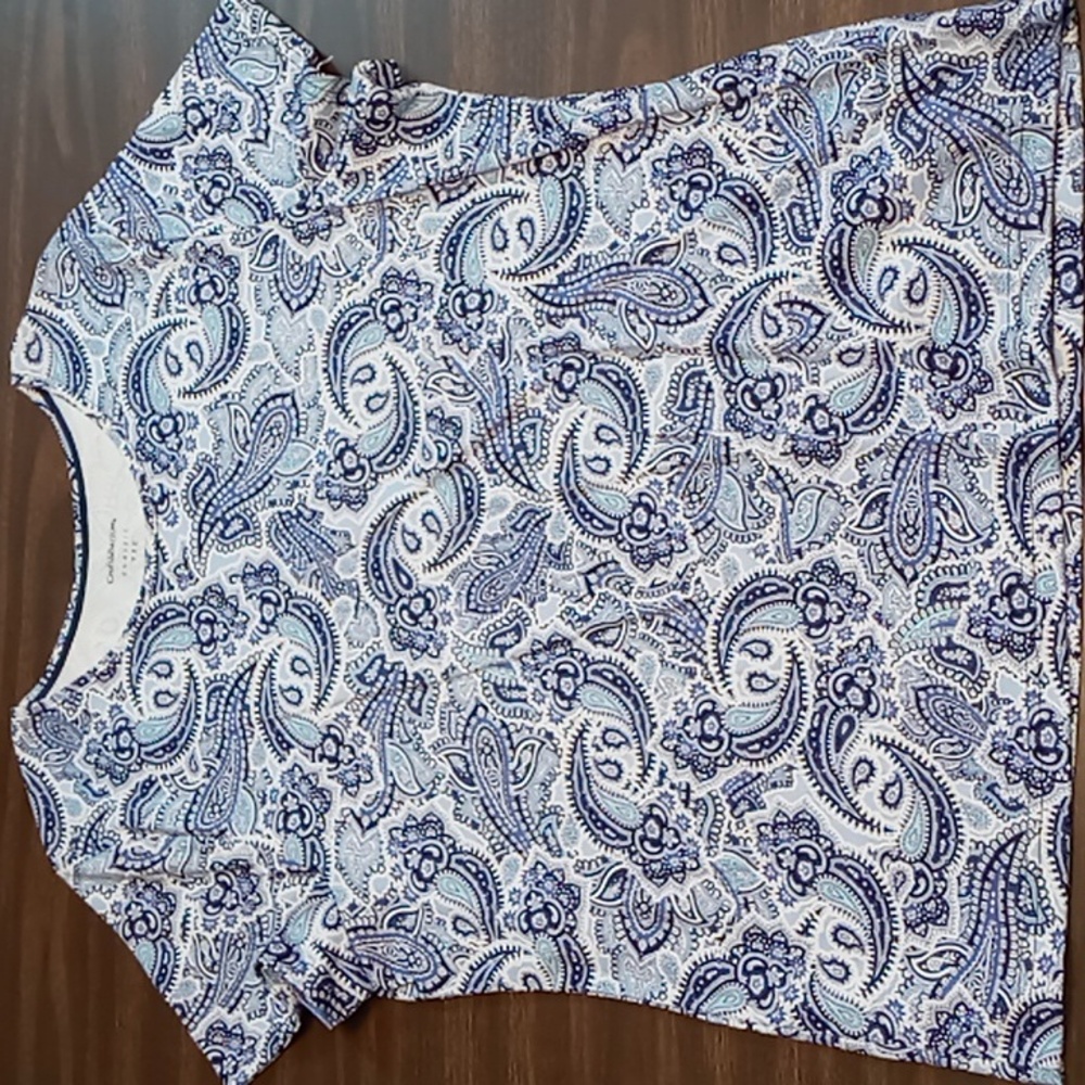 Croft & Barrow Blue Paisley Tee Shirt XXL